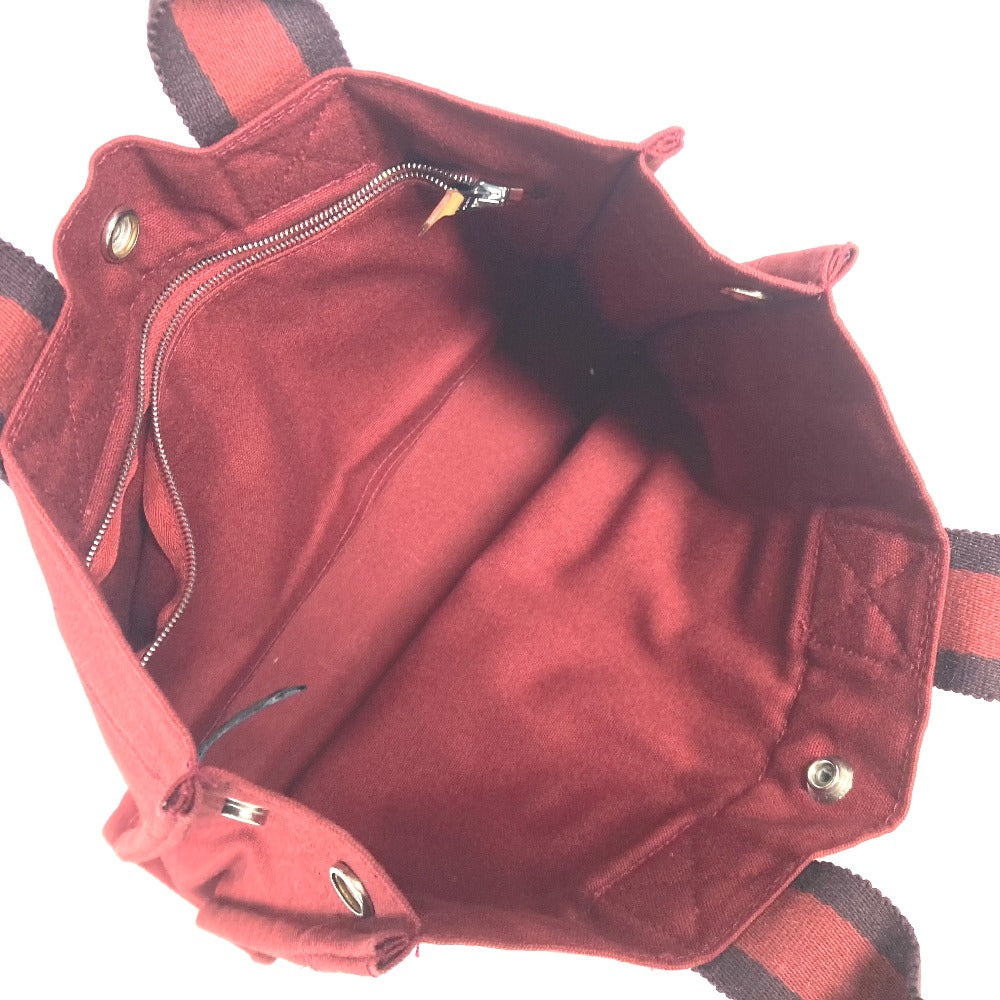 Hermes Handbag Canvas Red Fool Toepm Women