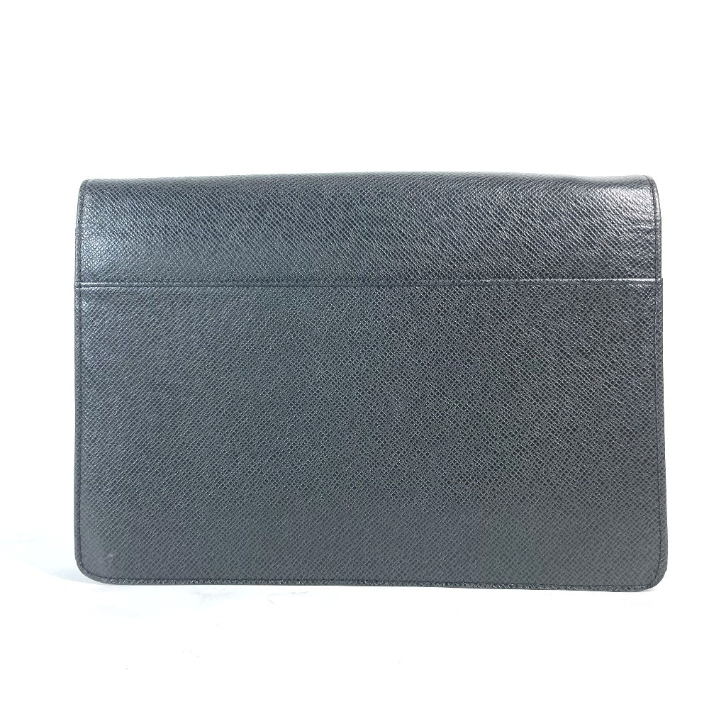 Louis Vuitton Business Bag M30782 Taiga Leather Black Taiga Selenga Mens