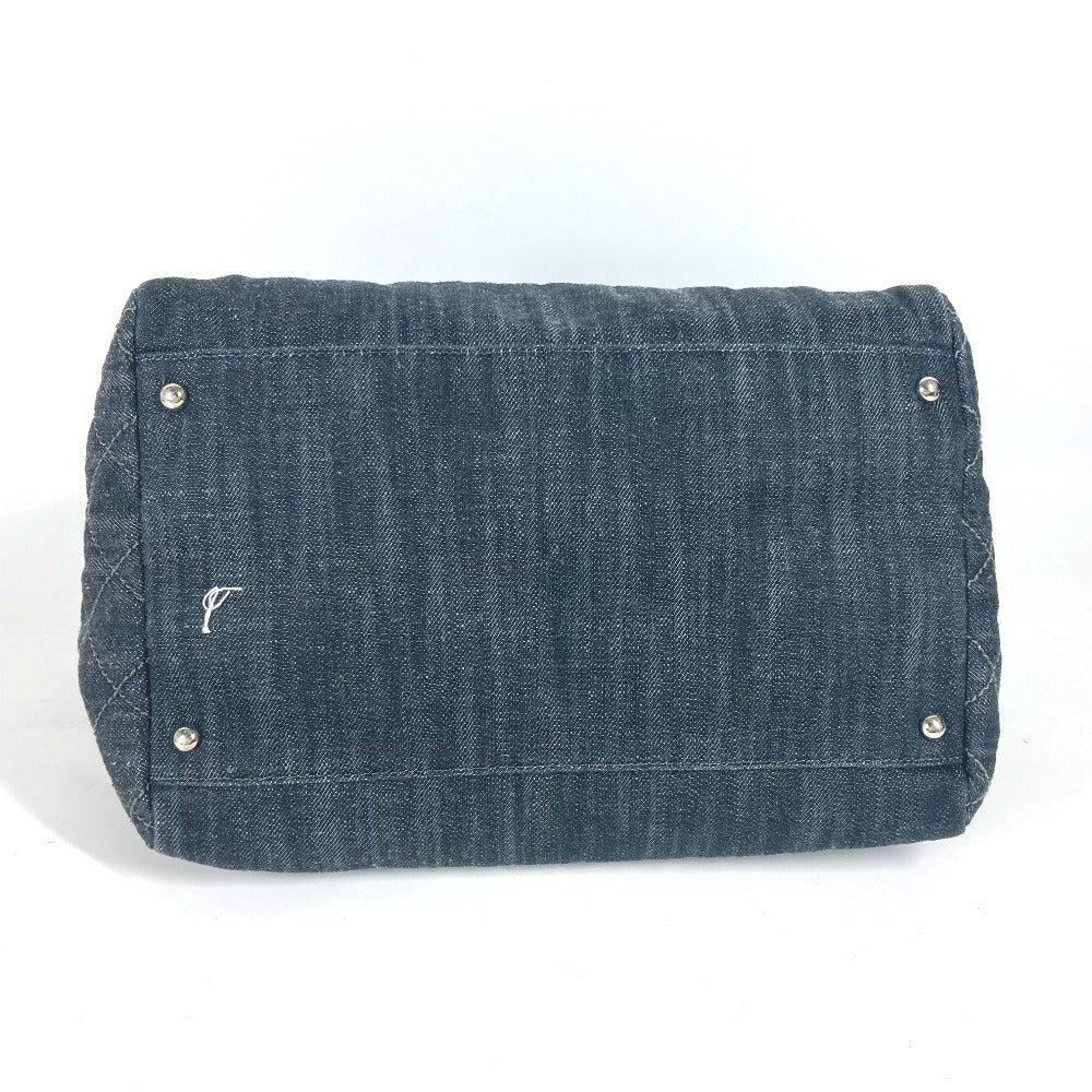 Chanel Shoulder Bag Denim Blue Cc Coco Mark Matelasse Quilting Women