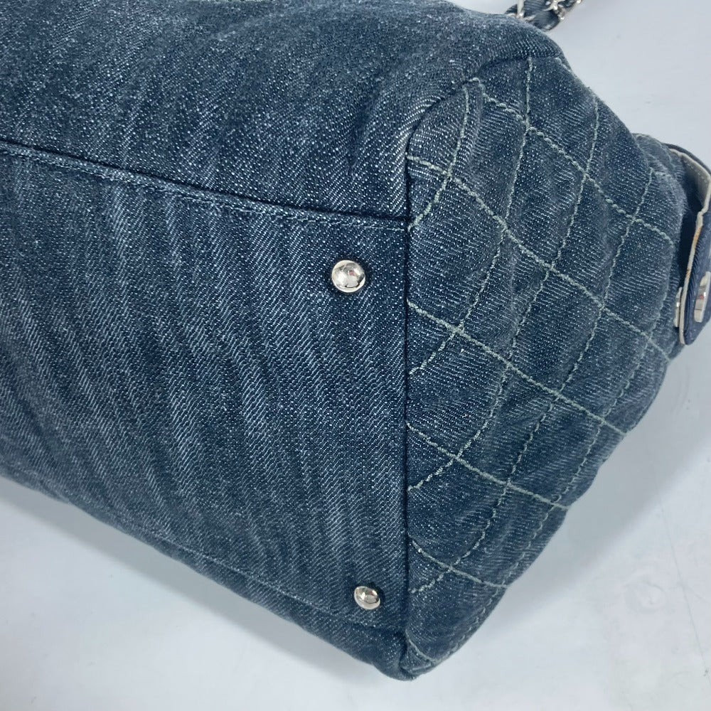 Chanel Shoulder Bag Denim Blue Cc Coco Mark Matelasse Quilting Women
