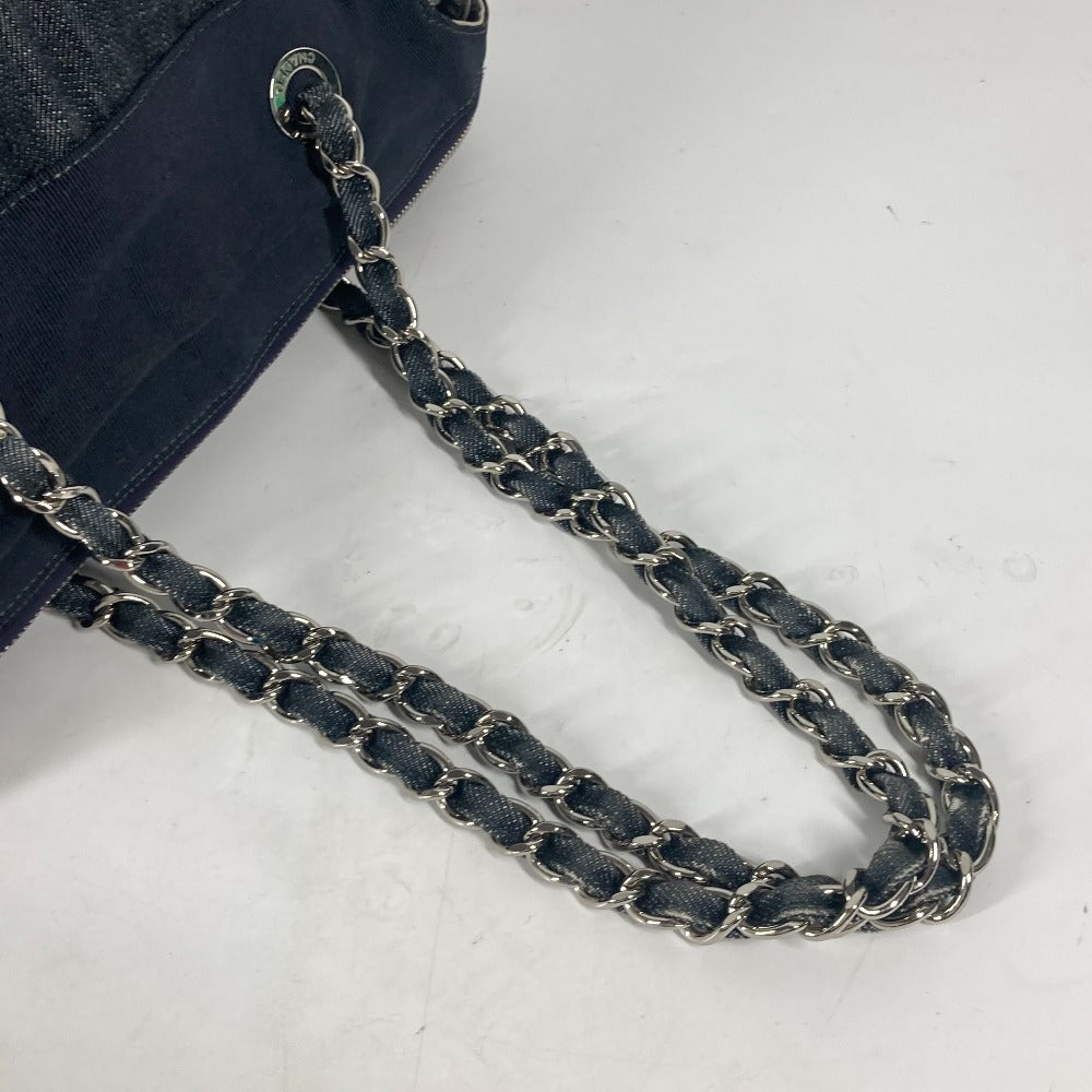 Chanel Shoulder Bag Denim Blue Cc Coco Mark Matelasse Quilting Women