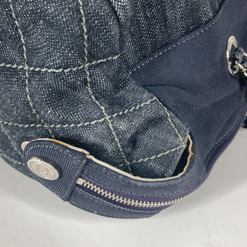 Chanel Shoulder Bag Denim Blue Cc Coco Mark Matelasse Quilting Women