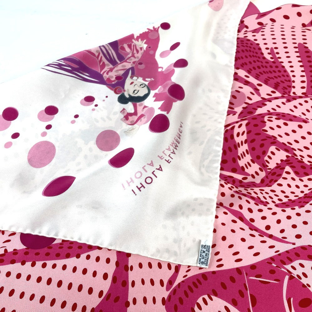 Hermes Scarf Silk Pink Carre90 Ihola Flamenca Hola Flamenca Women