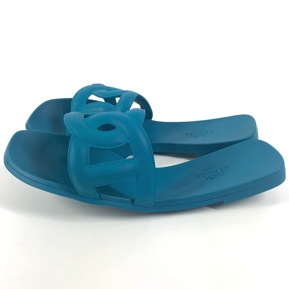 Hermes Sandals Rubber Blue Aloha Women 36
