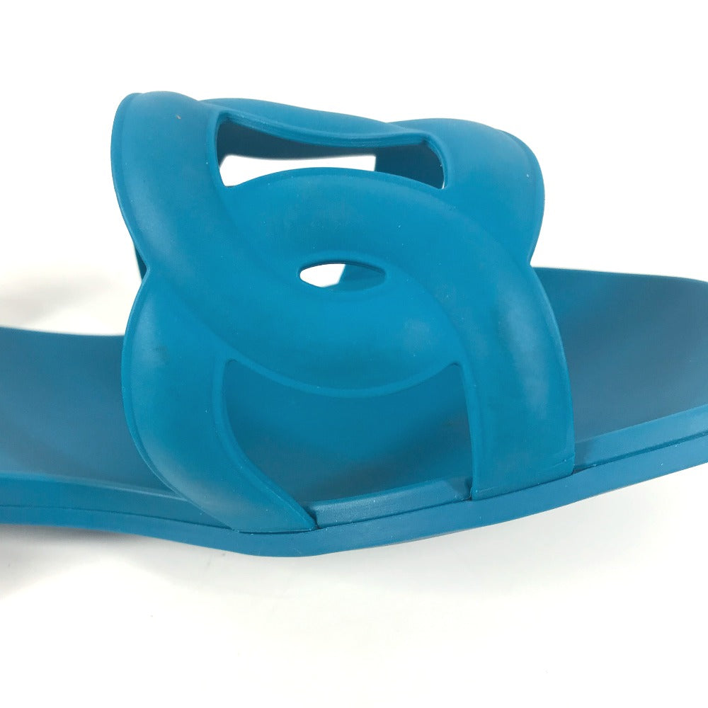 Hermes Sandals Rubber Blue Aloha Women 36