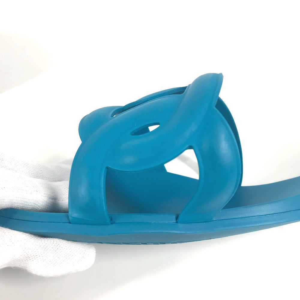 Hermes Sandals Rubber Blue Aloha Women 36