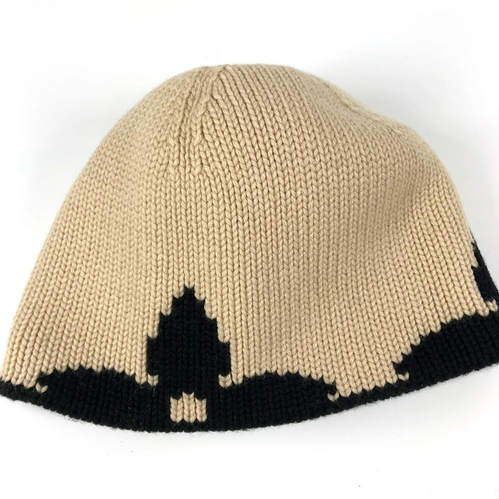 Louis Vuitton Knit Hat M70840 Wool Black With Pompoms Bonnet Morning Rum