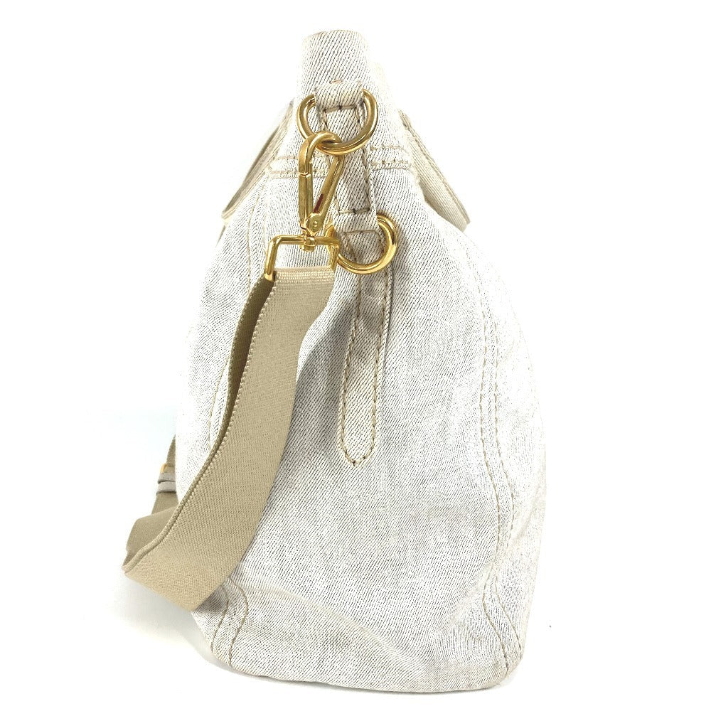 Prada Shoulder Bag Canvas Ivorytype 2Way Bag Canapa Logo