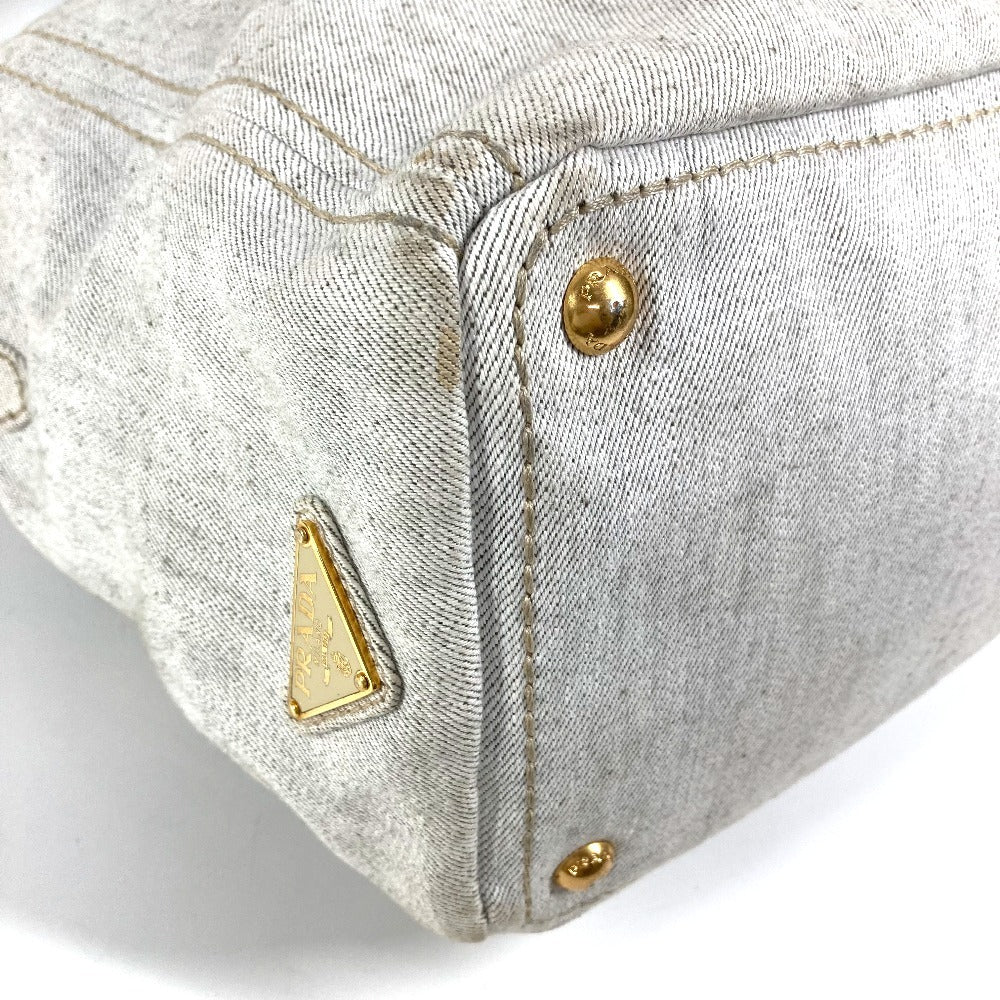 Prada Shoulder Bag Canvas Ivorytype 2Way Bag Canapa Logo