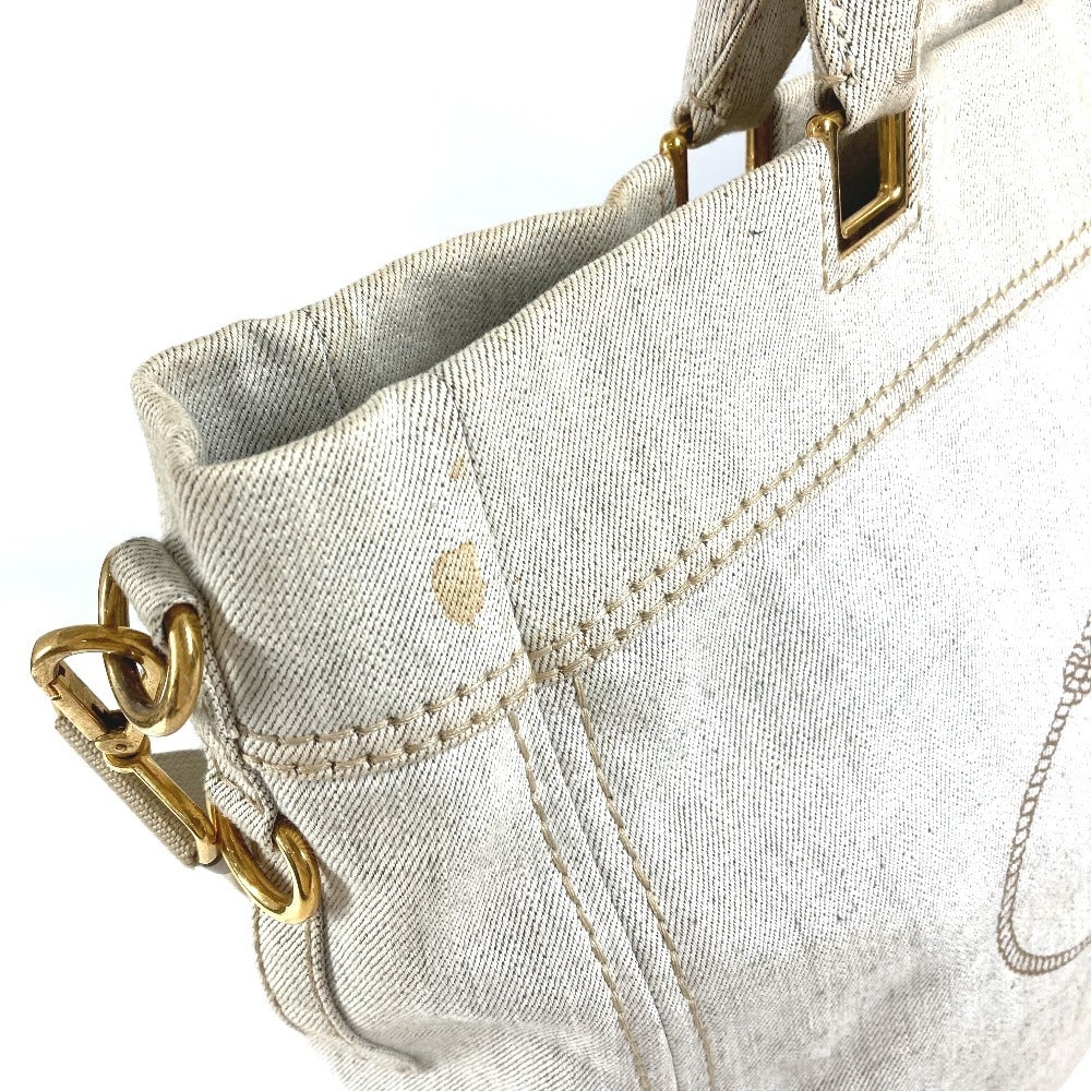 Prada Shoulder Bag Canvas Ivorytype 2Way Bag Canapa Logo