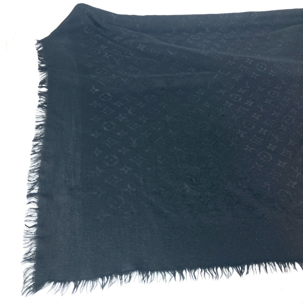Louis Vuitton Shawl Silk, Wool Black Monogram