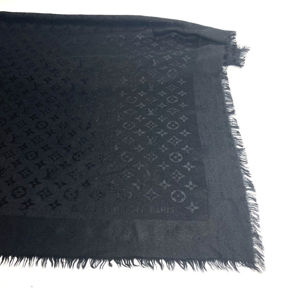 Louis Vuitton Shawl Silk, Wool Black Monogram