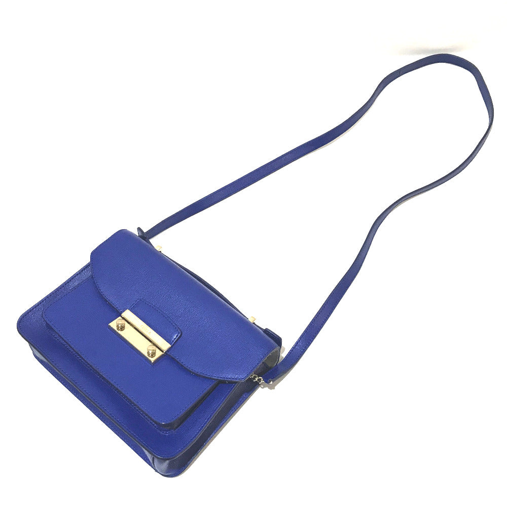 Furla Shoulder Bag Leather Blue Julia Women