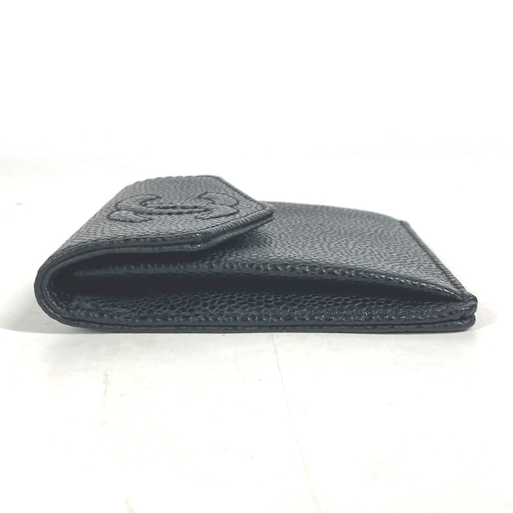 Chanel Coin Case A13233 Caviar Skin Black Cc Coco Mark Women
