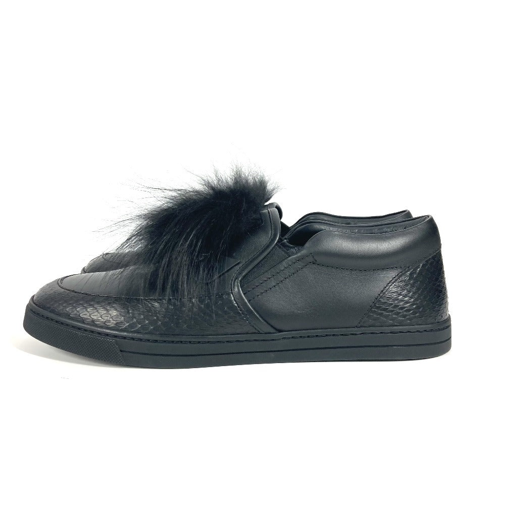 Fendi Sneakers 7E1068 Leather, Fur Black Monster Fur Mens 8