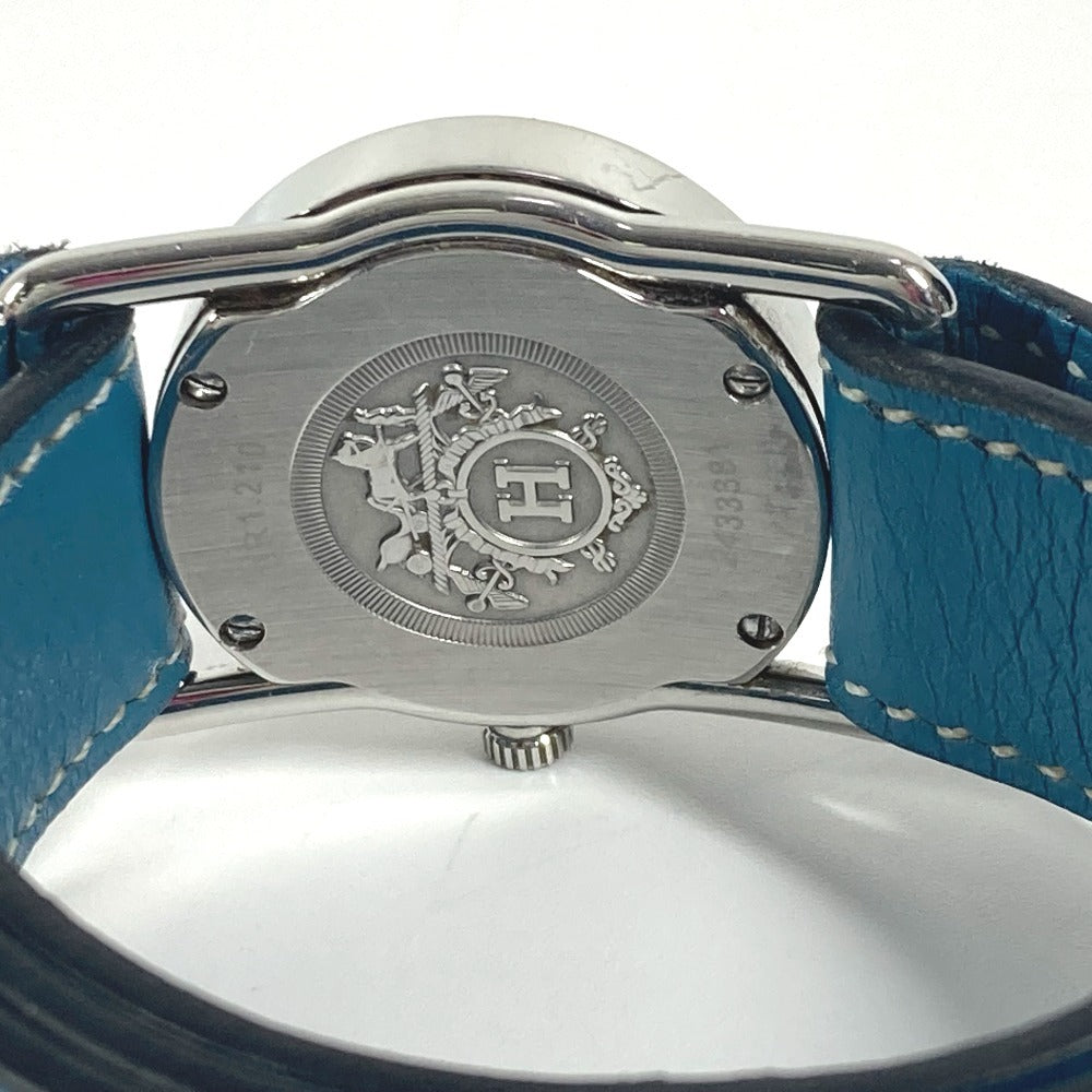 Hermes Watches Quartz Br1.210 Stainless Steel , Leather Silver Ballenia Rondo White Dial
