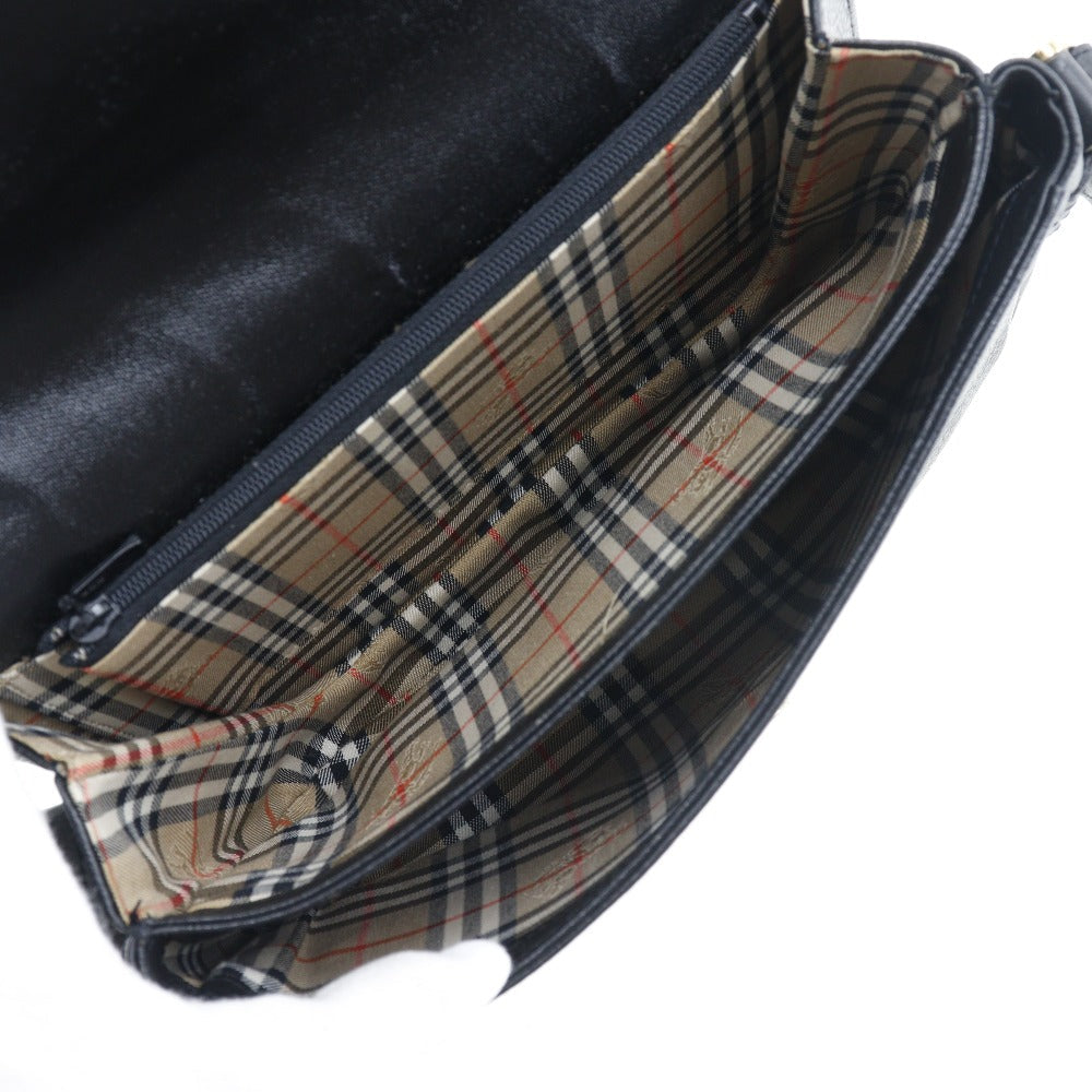 Burberry Shoulder Bag Leather Black Women