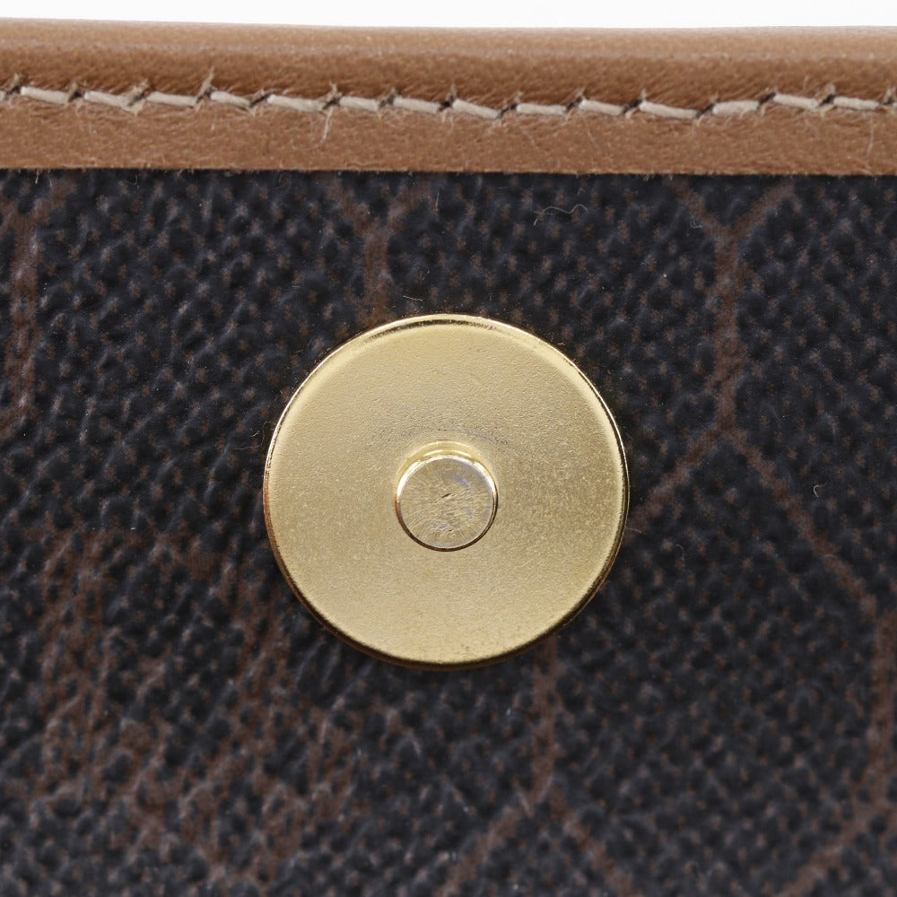 Christian Dior Pouch Pvc Brown Novelty Honeycomb Pattern Unisex(Unisex)