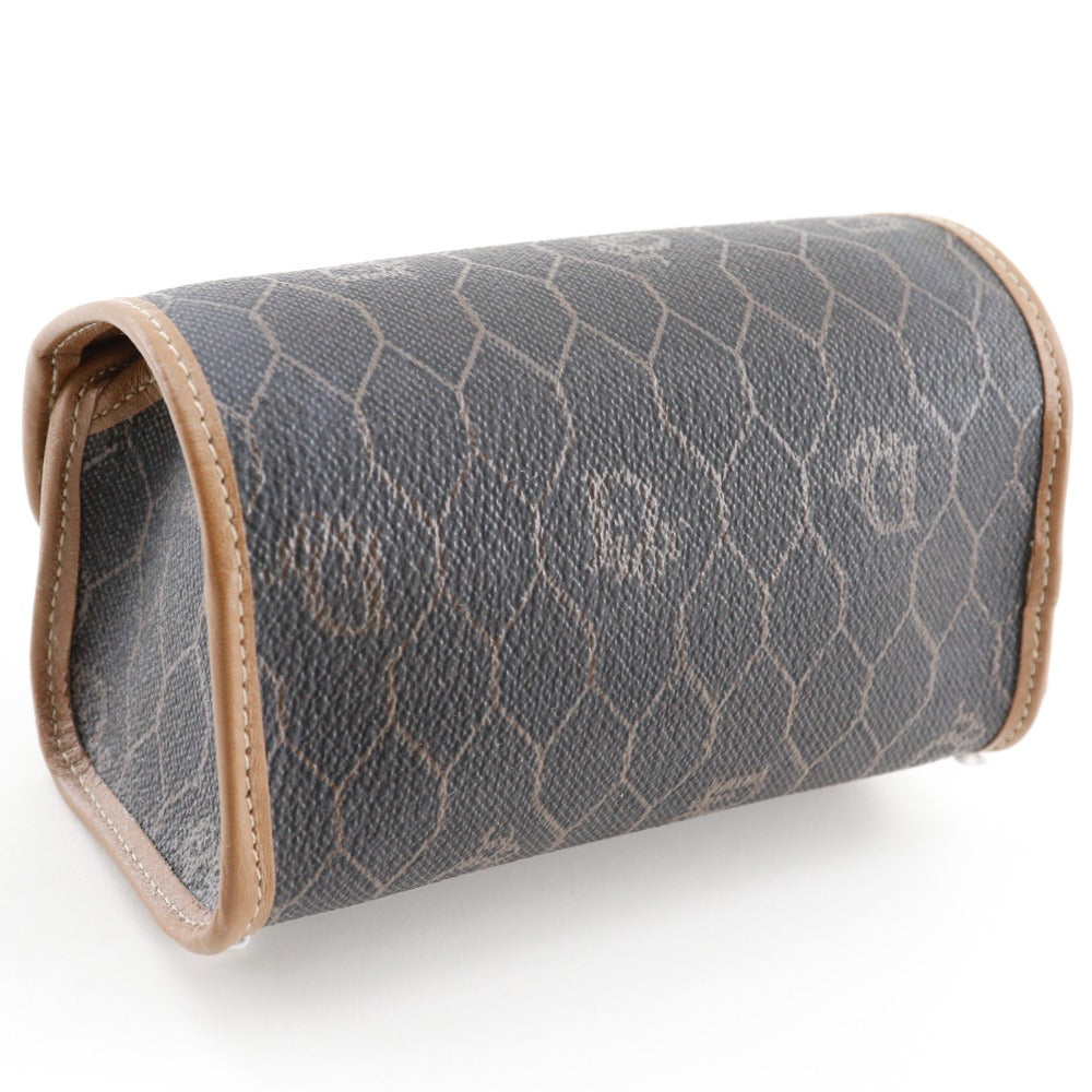 Christian Dior Pouch Pvc Brown Novelty Honeycomb Pattern Unisex(Unisex)