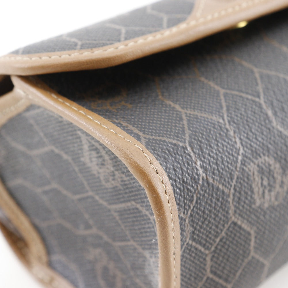 Christian Dior Pouch Pvc Brown Novelty Honeycomb Pattern Unisex(Unisex)