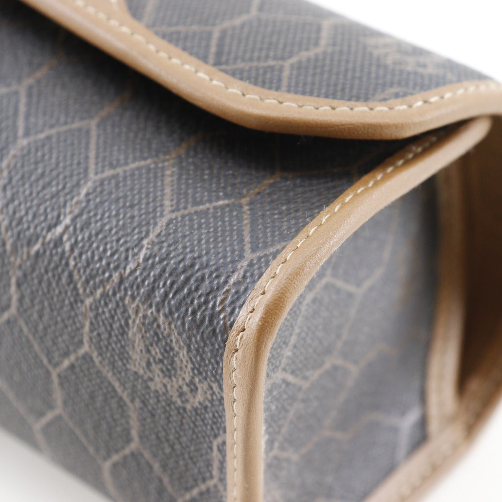 Christian Dior Pouch Pvc Brown Novelty Honeycomb Pattern Unisex(Unisex)