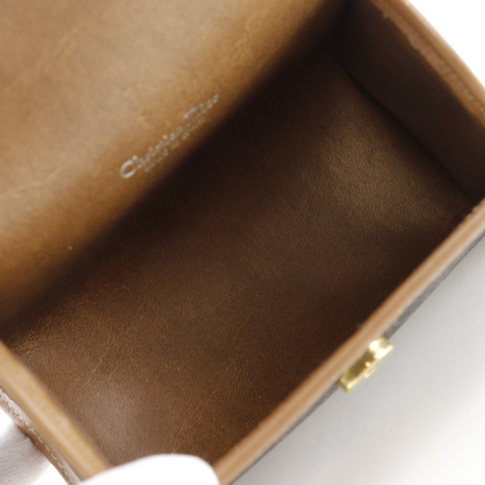 Christian Dior Pouch Pvc Brown Novelty Honeycomb Pattern Unisex(Unisex)