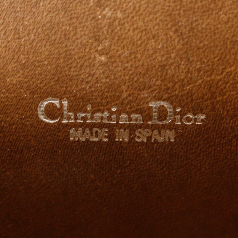 Christian Dior Pouch Pvc Brown Novelty Honeycomb Pattern Unisex(Unisex)