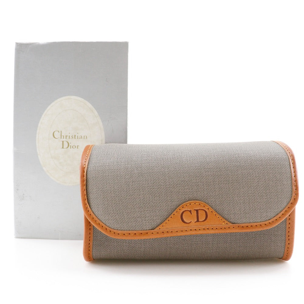Christian Dior Pouch Pvc Gray Novelty Cd Logo Women