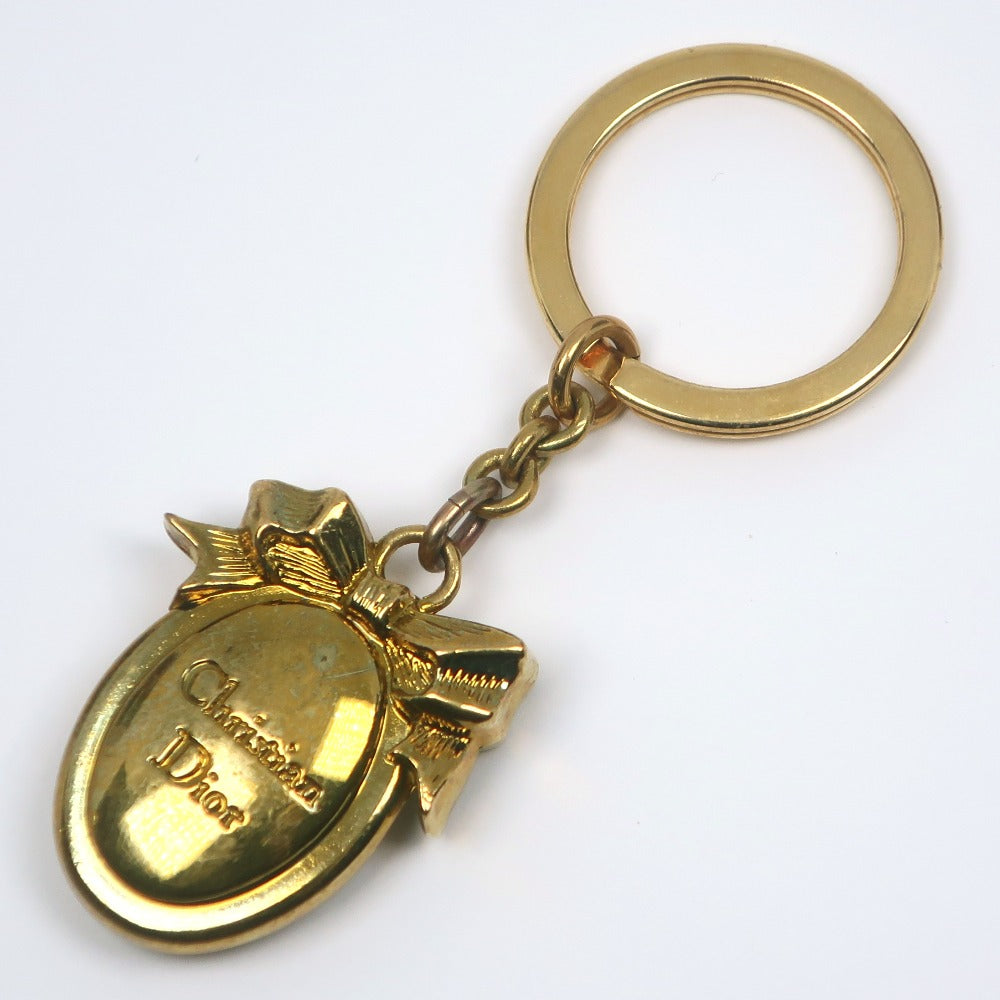 Christian Dior Key Ring Plated Gold Gold Women