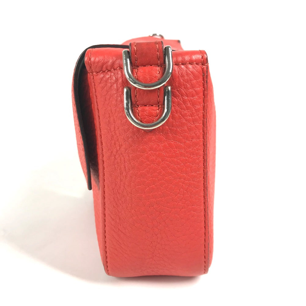 Fendi Shoulder Bag Leather Red Mamma Bucket Celeria