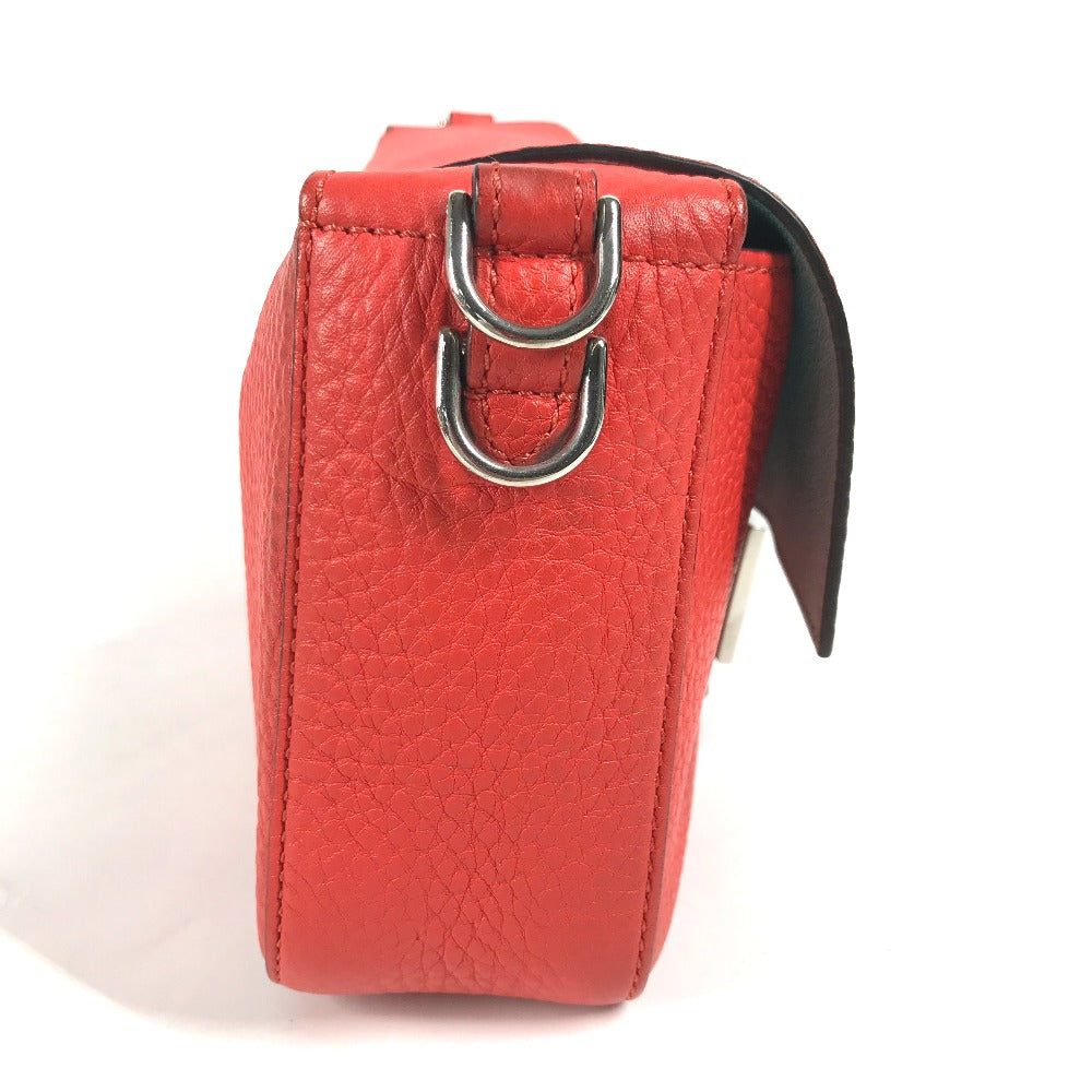 Fendi Shoulder Bag Leather Red Mamma Bucket Celeria