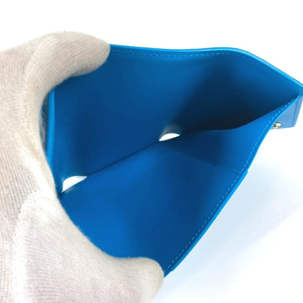 Louis Vuitton Trifold Wallet M82314 Leather Blue Nanogram Portefeuille Victorine Unisex(Unisex)