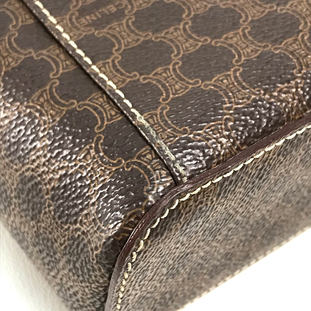 Celine Vanity Bag Leather / Pvc Brown Macadam Makeup Pouch Cosmetics Pouch Women