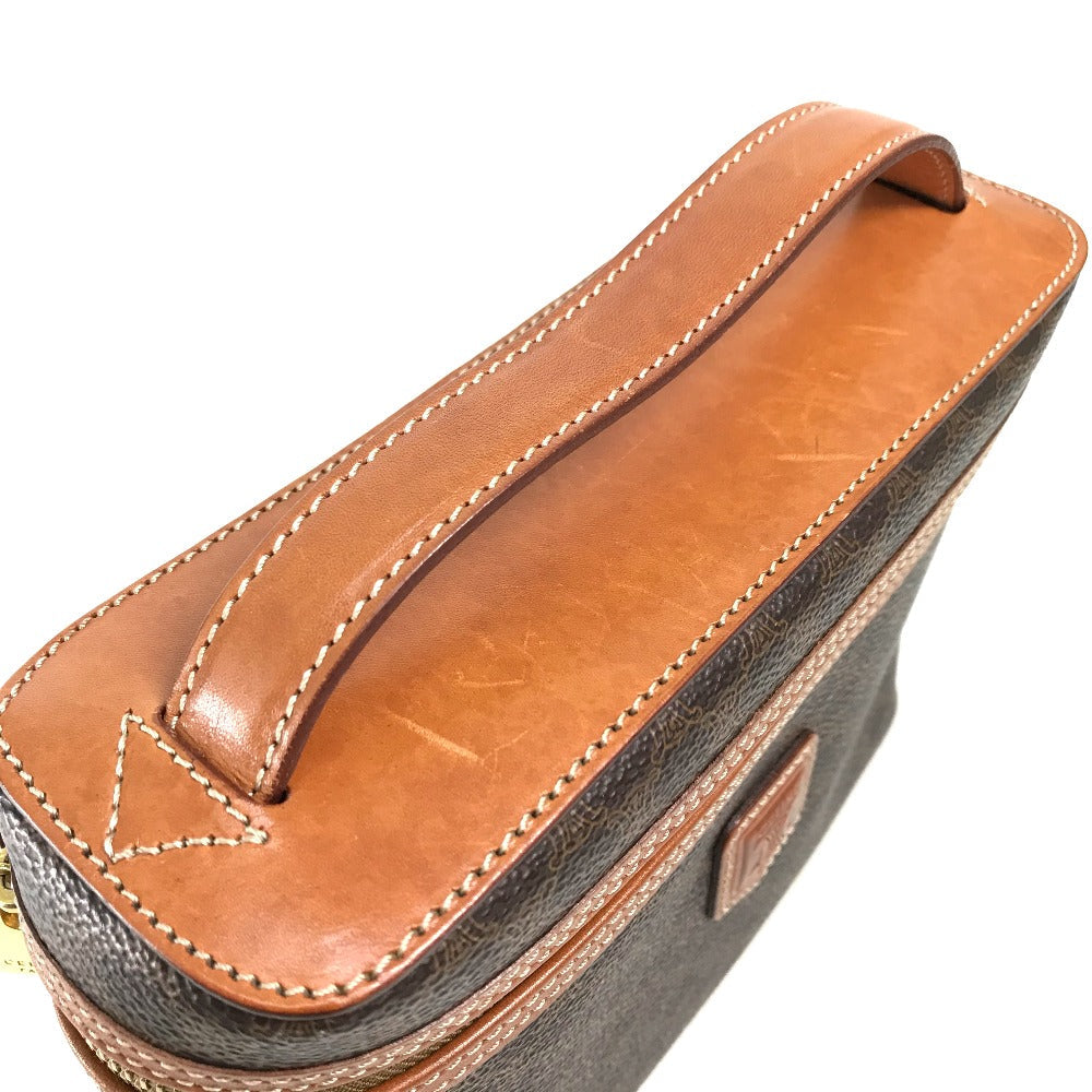 Celine Vanity Bag Leather / Pvc Brown Macadam Makeup Pouch Cosmetics Pouch Women