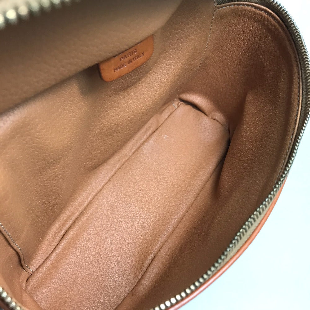 Celine Vanity Bag Leather / Pvc Brown Macadam Makeup Pouch Cosmetics Pouch Women