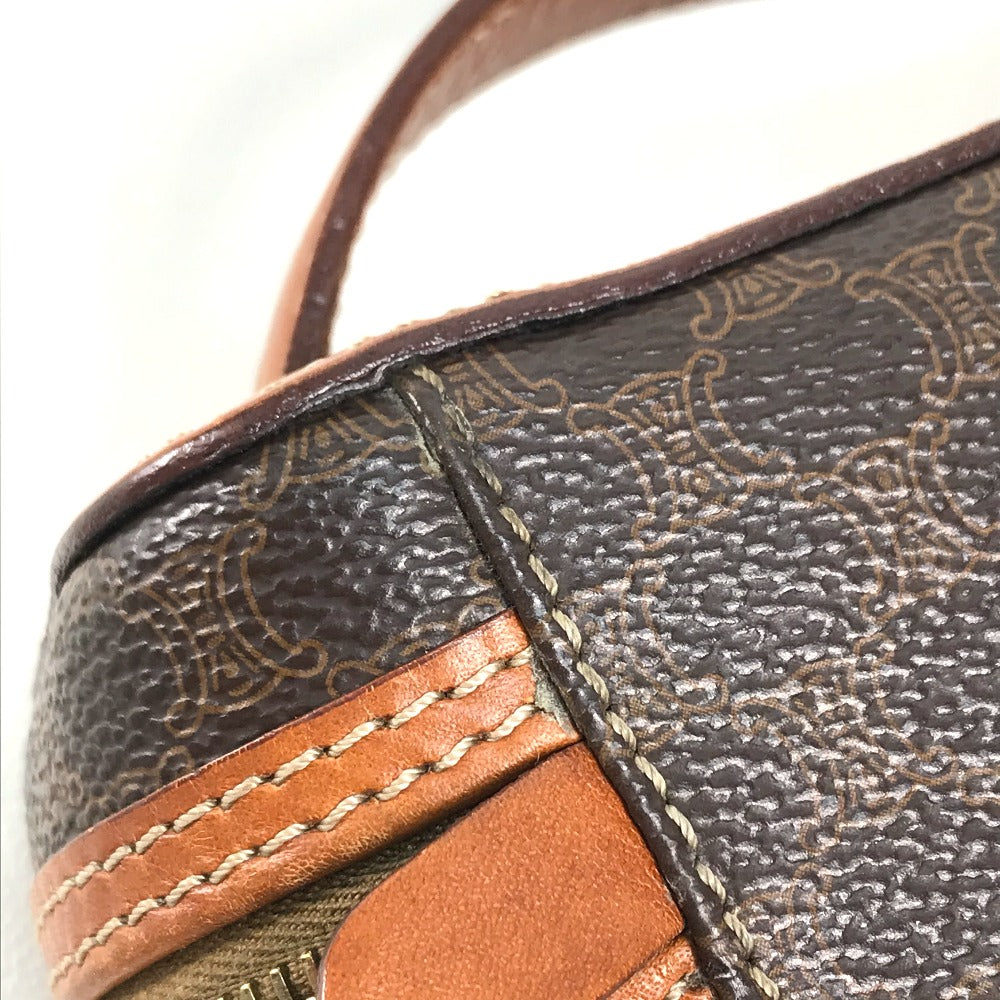 Celine Vanity Bag Leather / Pvc Brown Macadam Makeup Pouch Cosmetics Pouch Women