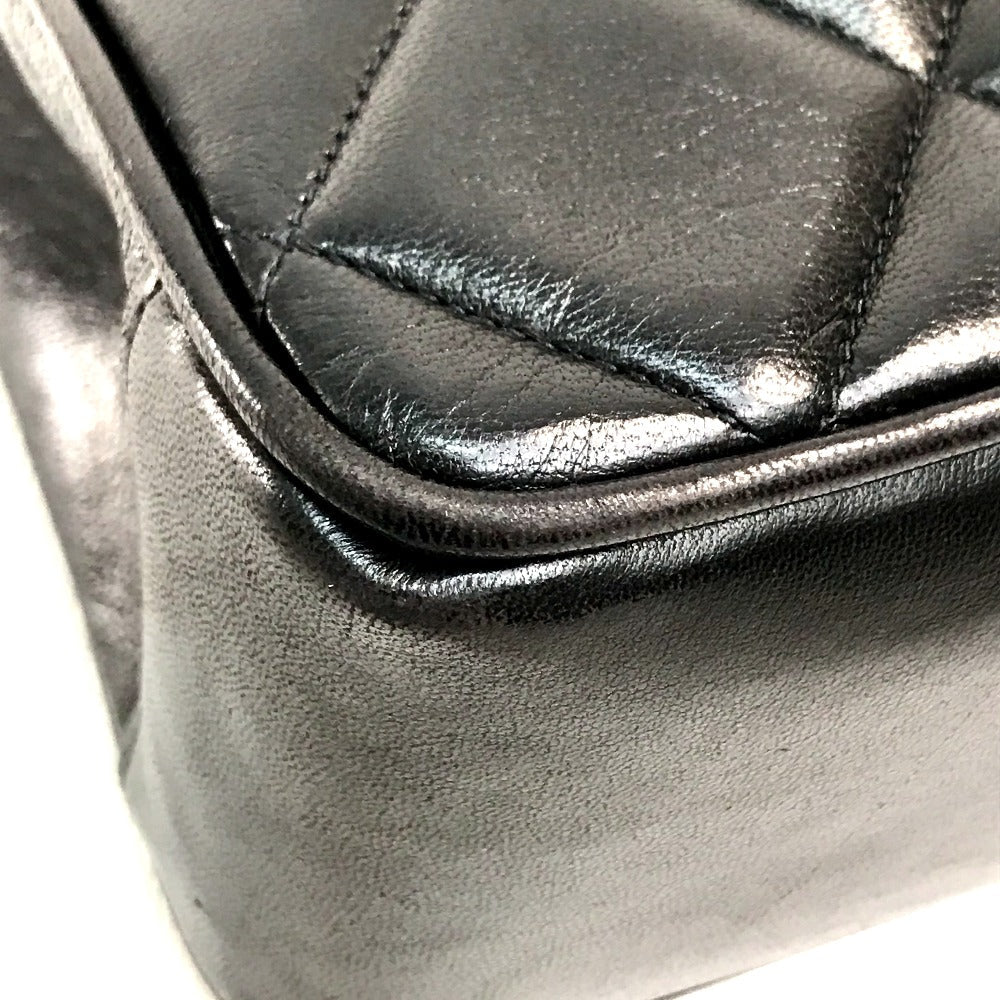 Chanel Tote Bag Lambskin Black X Gold Metal Cc Coco Mark Matrasse Quilting Women