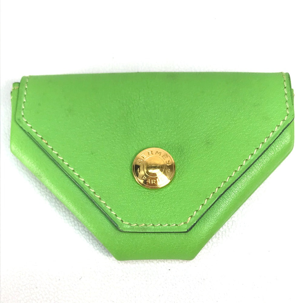 Hermes Coin Case Vaux Swift Light Green Le Van Cator Unisex(Unisex)