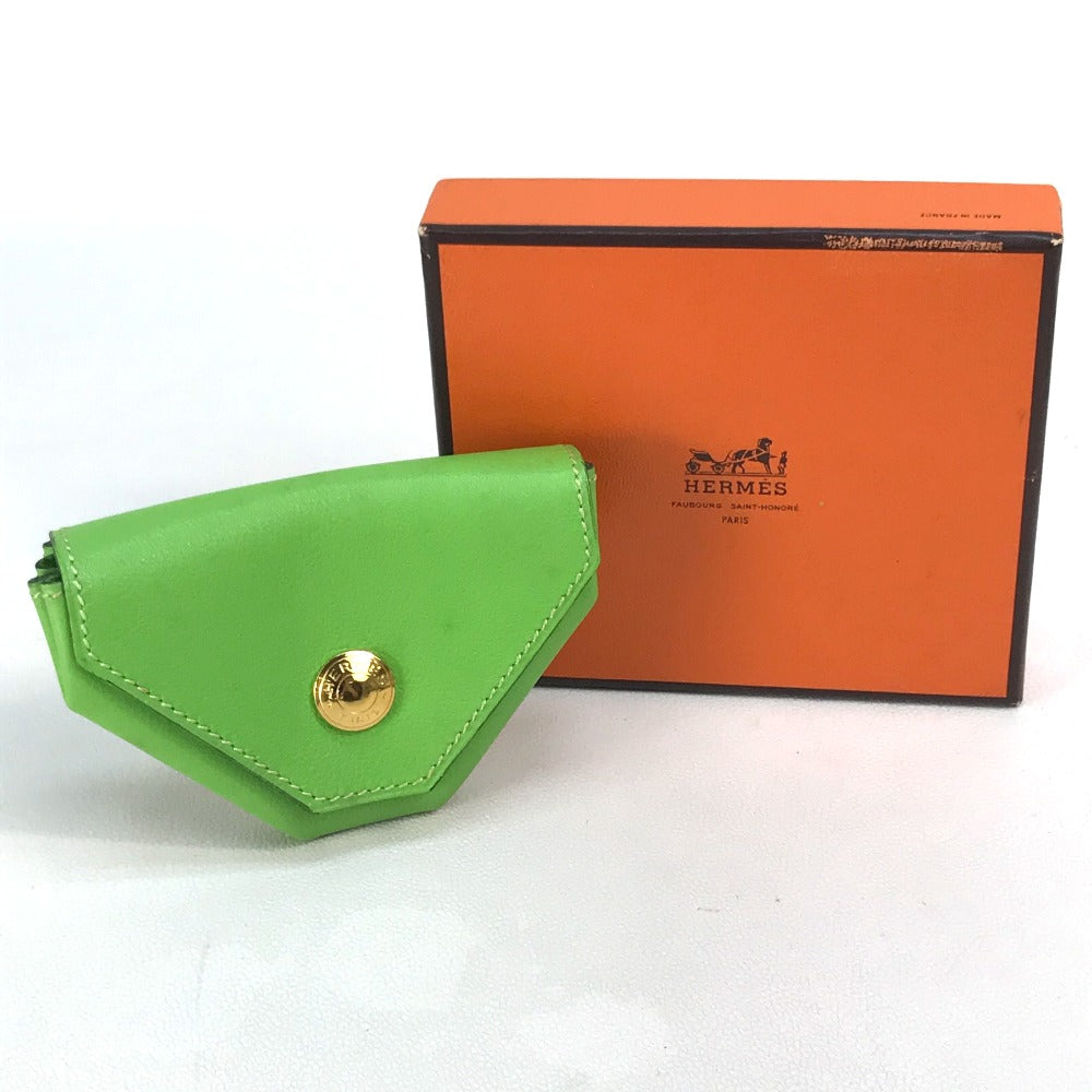 Hermes Coin Case Vaux Swift Light Green Le Van Cator Unisex(Unisex)