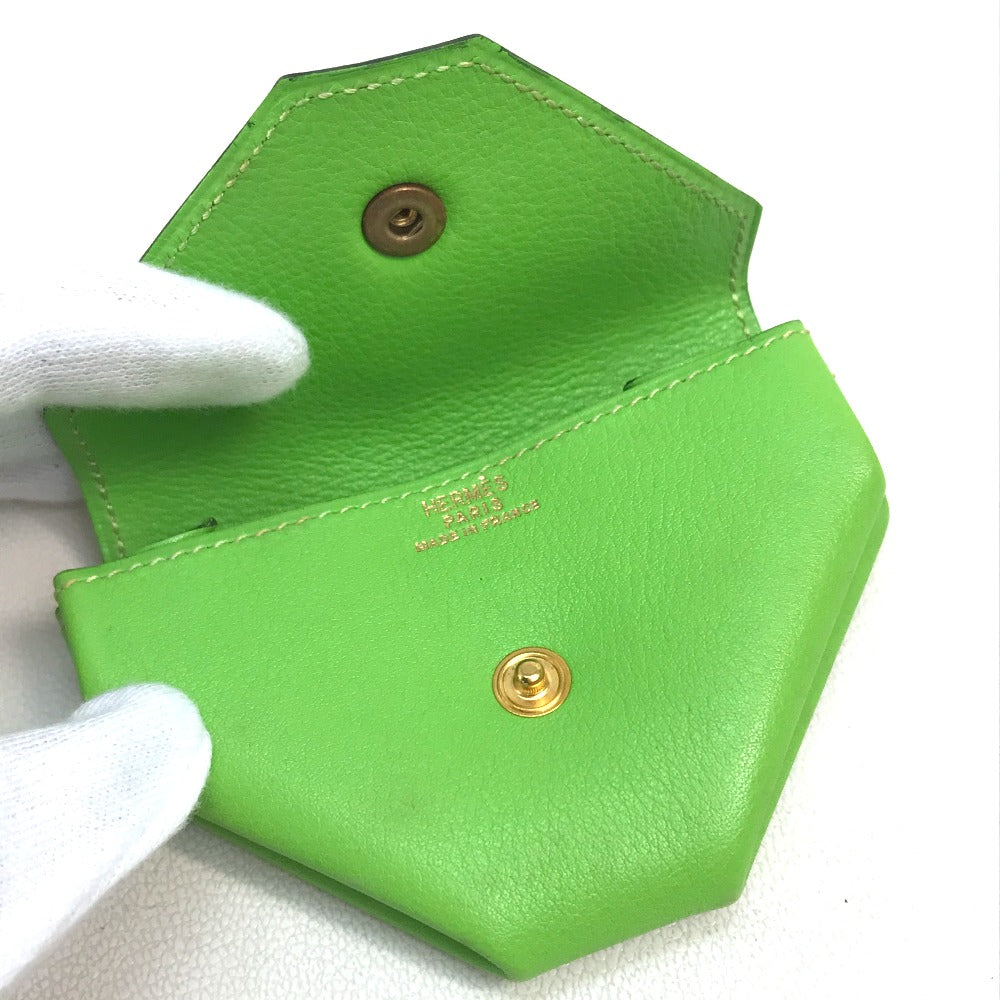 Hermes Coin Case Vaux Swift Light Green Le Van Cator Unisex(Unisex)