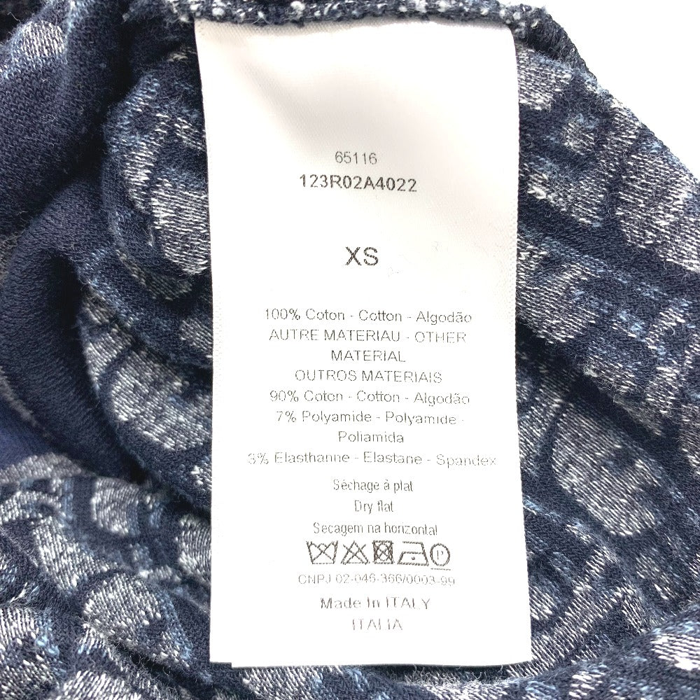 Dior One Piece 123R02A4022 Cotton Navy Oblique Fleece Short Dress Women Xs