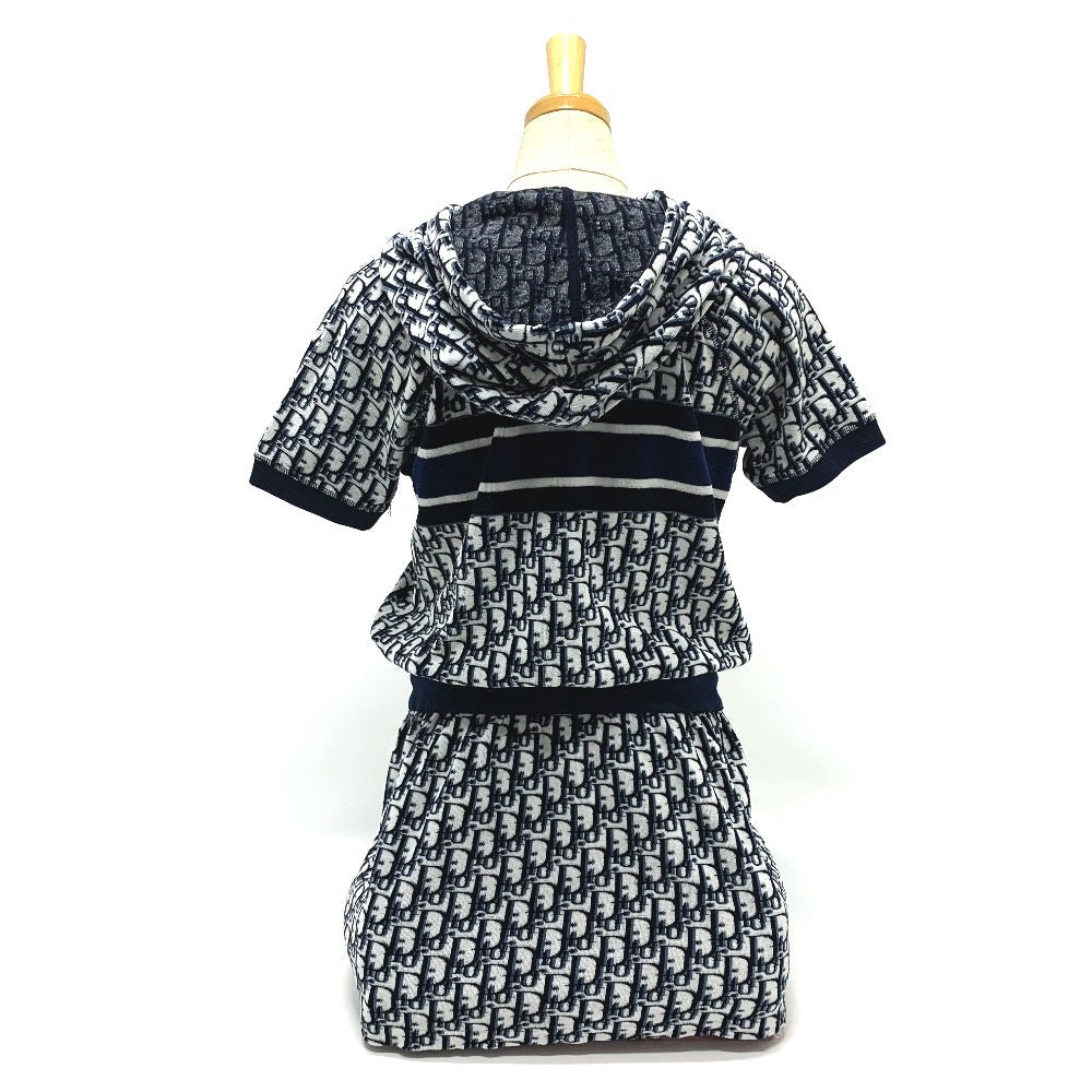 Dior One Piece 123R02A4022 Cotton Navy Oblique Fleece Short Dress Women Xs