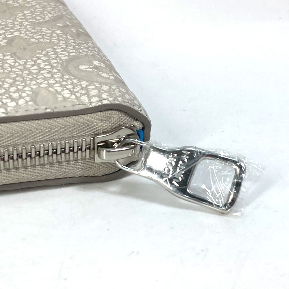 Louis Vuitton Long Wallet Purse M81573 Taurillon Clemence Leather Gray Monogram Zippy Wallet