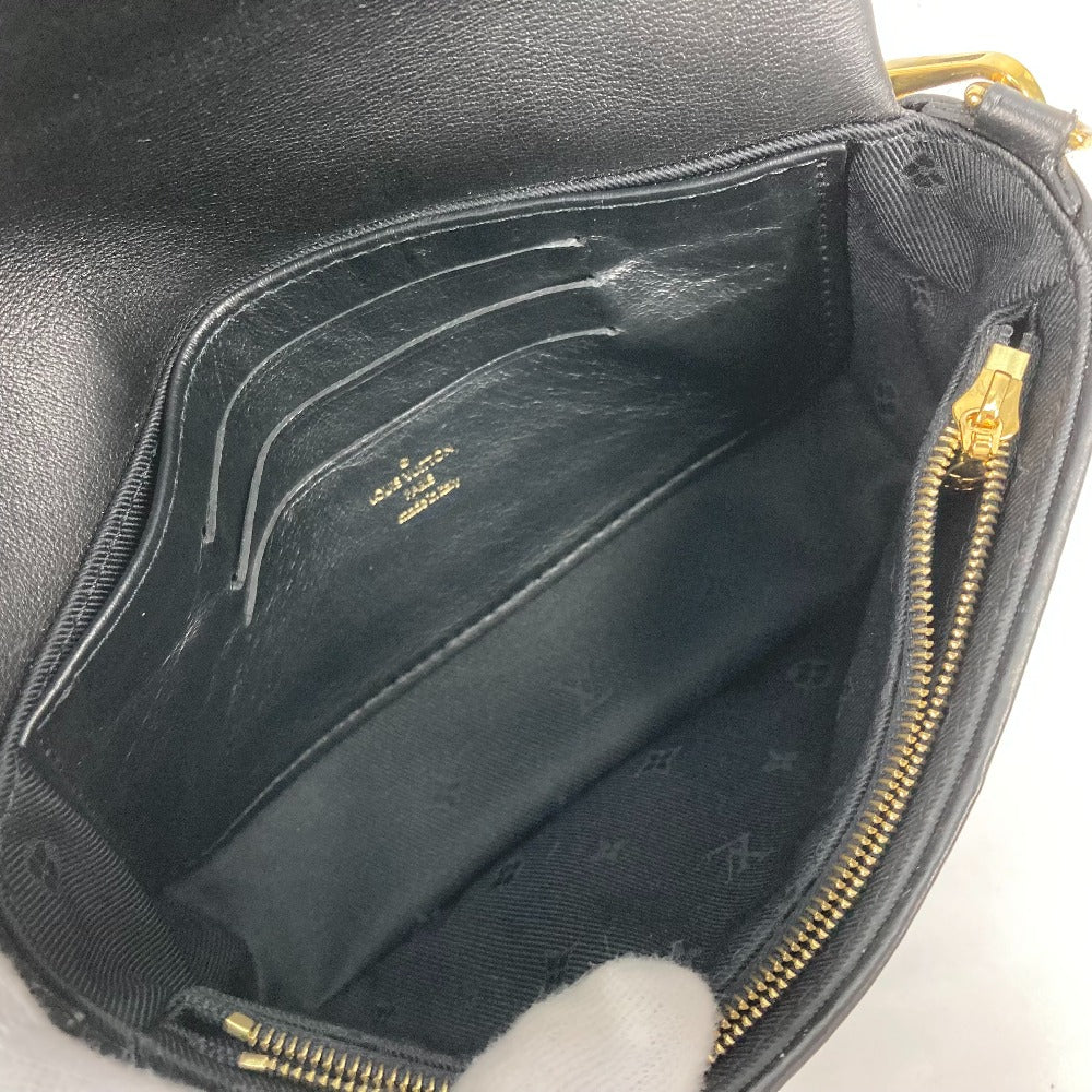 Louis Vuitton Shoulder Bag M81398 Leather Black Monogram Bubblegram Wallet On Strap Women