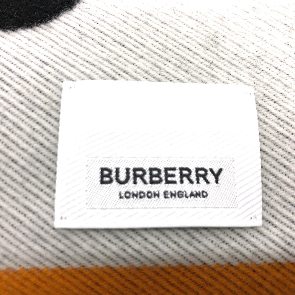 Burberry Scarf 8023067 Wool Black Grey Tb Logo Mens(Unisex)