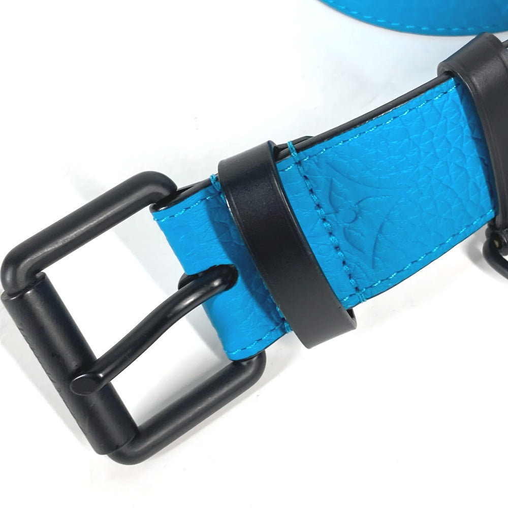 Louis Vuitton Belt Mp207T Taurillon Clemence Blue Virgil Abloh Monogram Saint Tulle Signature Mens
