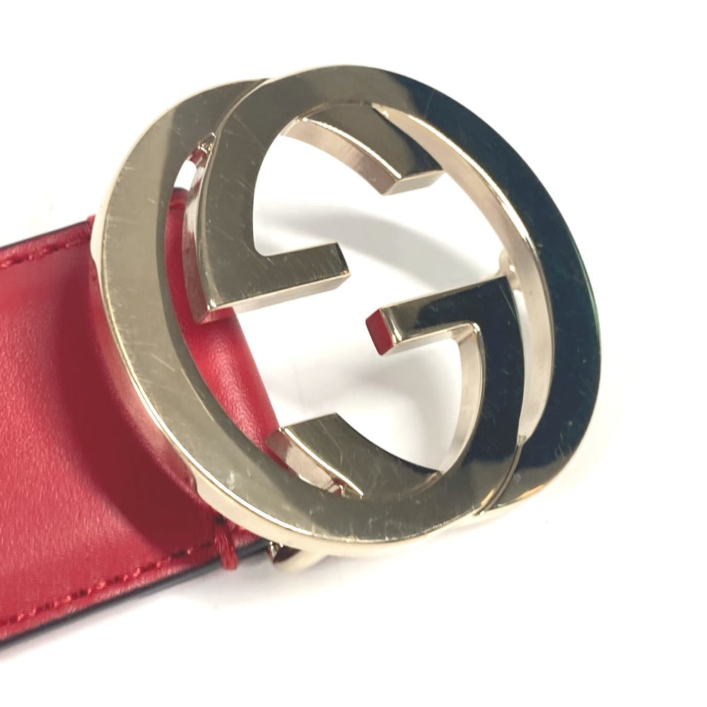 Gucci Belt 546386 Leather Gold Gg Interlocking G Women 85