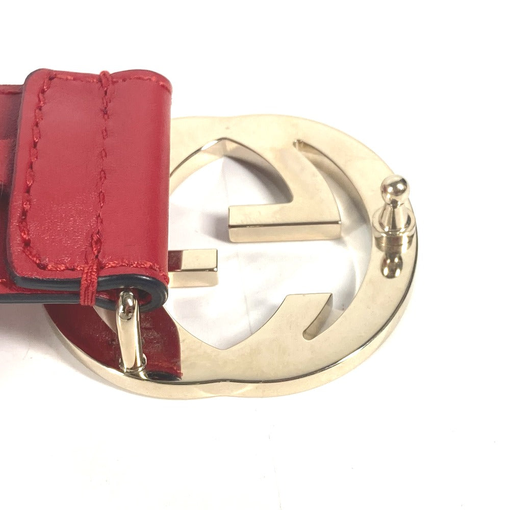 Gucci Belt 546386 Leather Gold Gg Interlocking G Women 85
