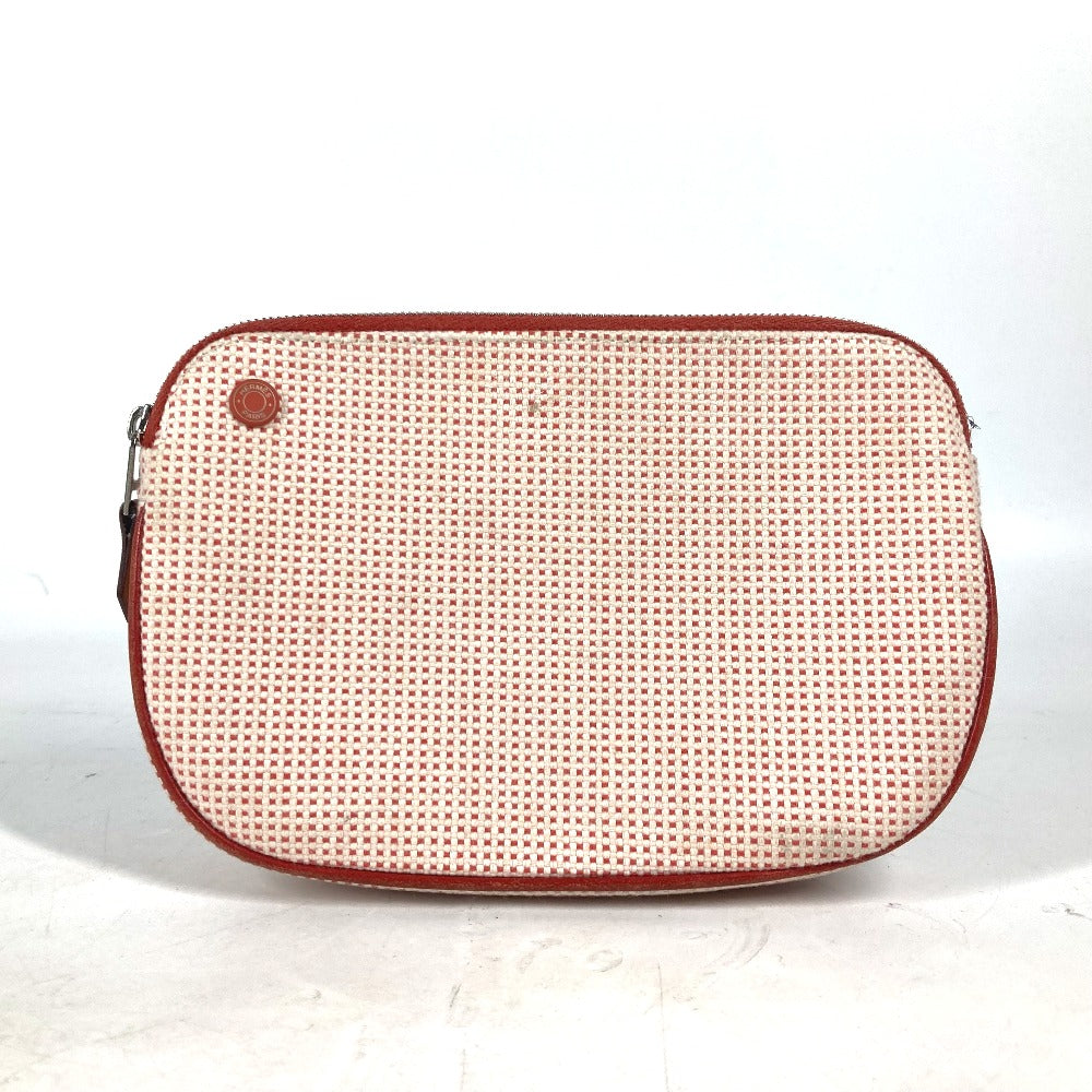 Hermes Pouch Cotton Orange Type Pouch "Echapp" Women