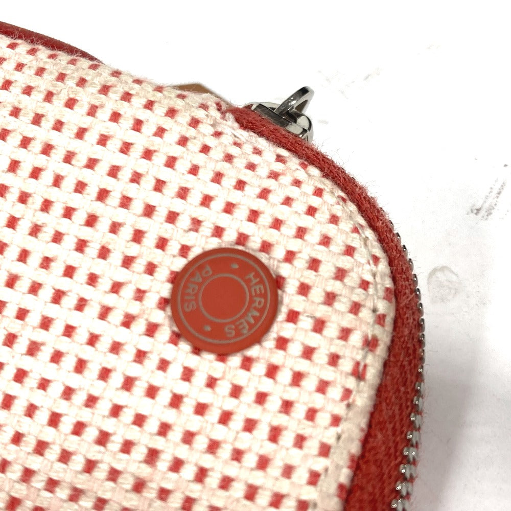 Hermes Pouch Cotton Orange Type Pouch "Echapp" Women